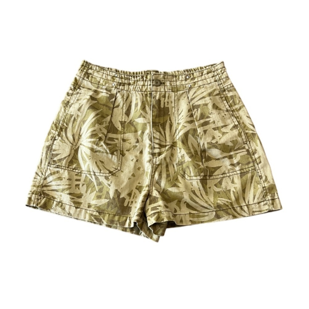FREE PEOPLE High Waisted Camo Palm Print / Tropical Print Shorts - M